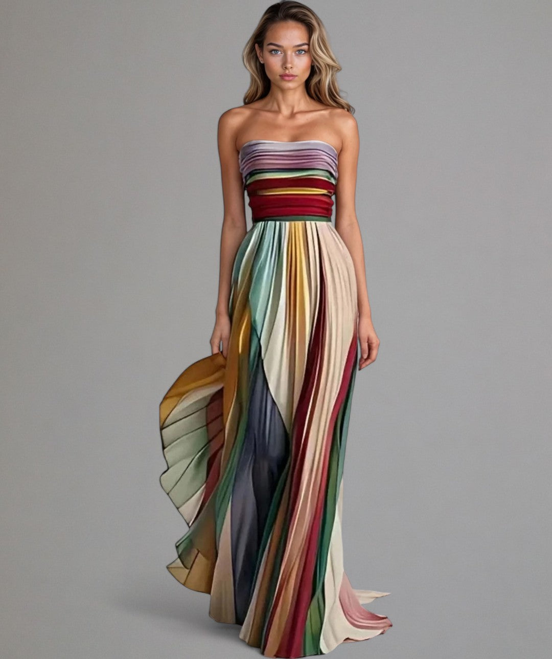 Talma™ | Vestido Línea A sin Tirantes, Elegancia sin Esfuerzo