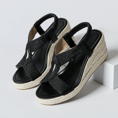 ROZALIA | Sandalias de cuña con acabado trenzado