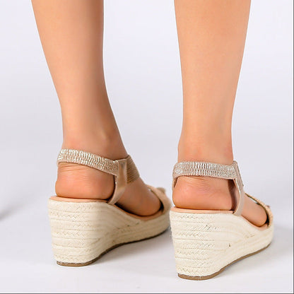 ROZALIA | Sandalias de cuña con acabado trenzado