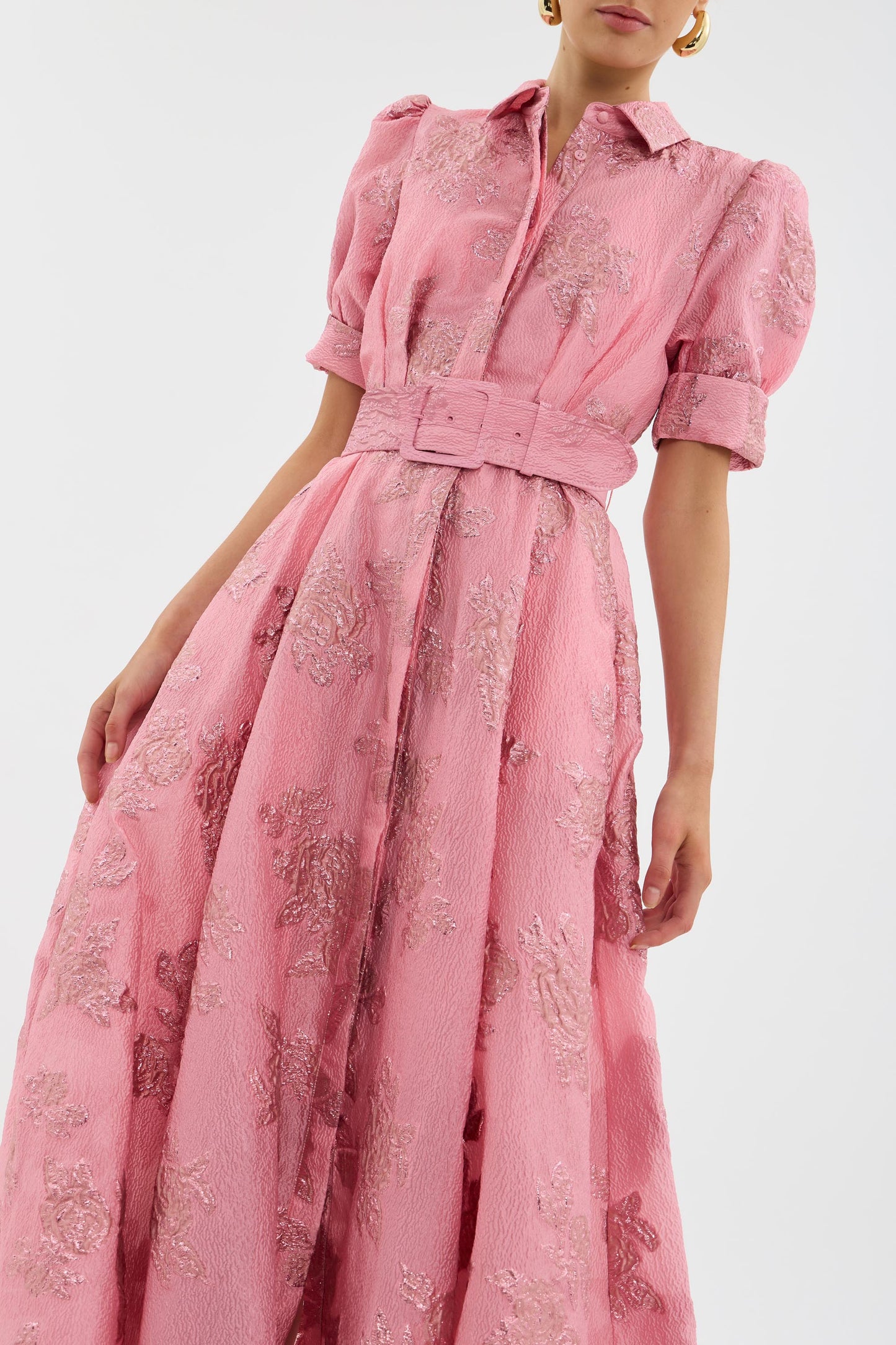 Anabella - Vestido con Mangas Cortas Abullonadas