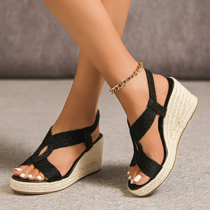 ROZALIA | Sandalias de cuña con acabado trenzado