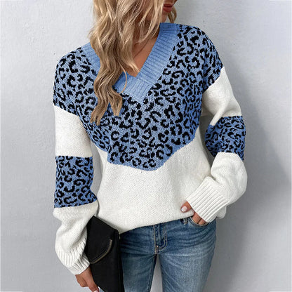 Gabriela | Suéter elegante con escote en V estampado leopardo