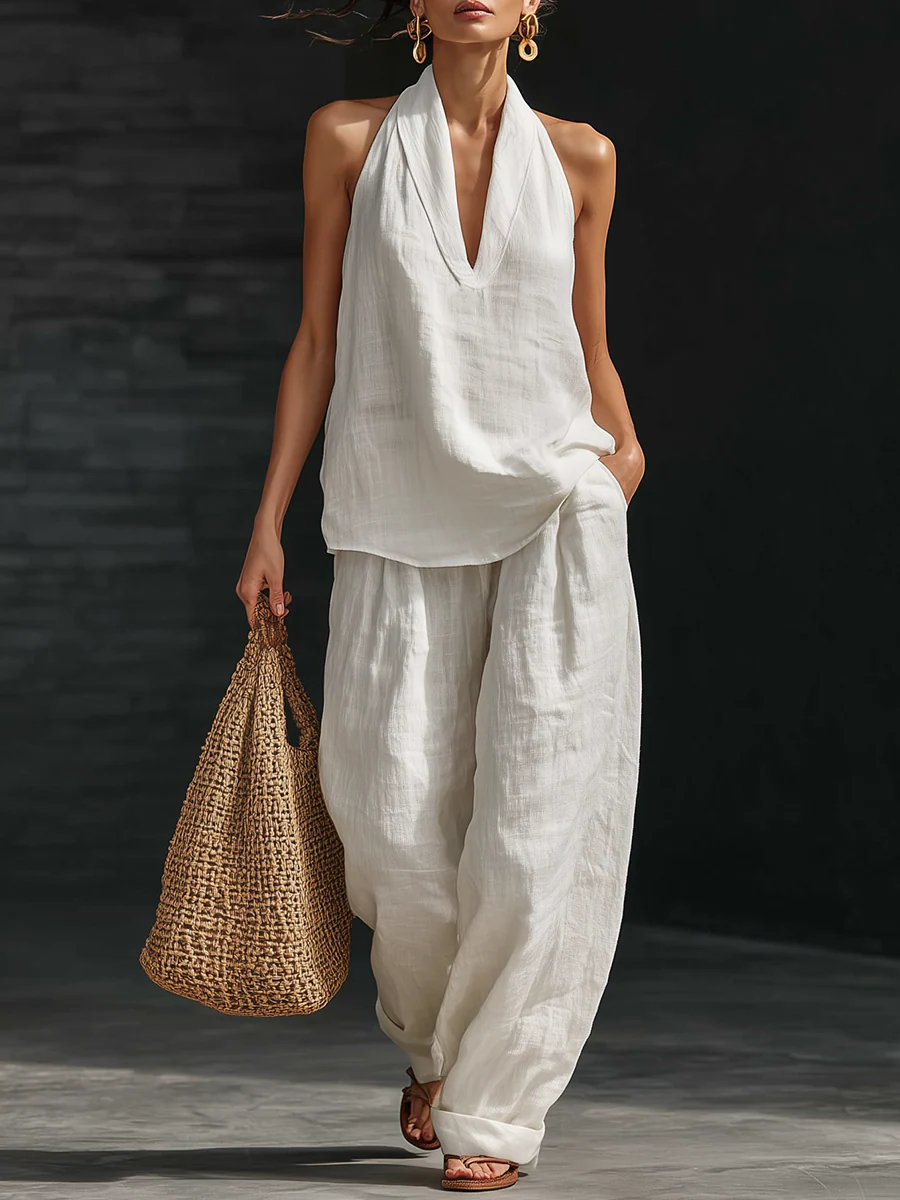Zoë™ | Conjunto sin Mangas con Pantalón Ancho