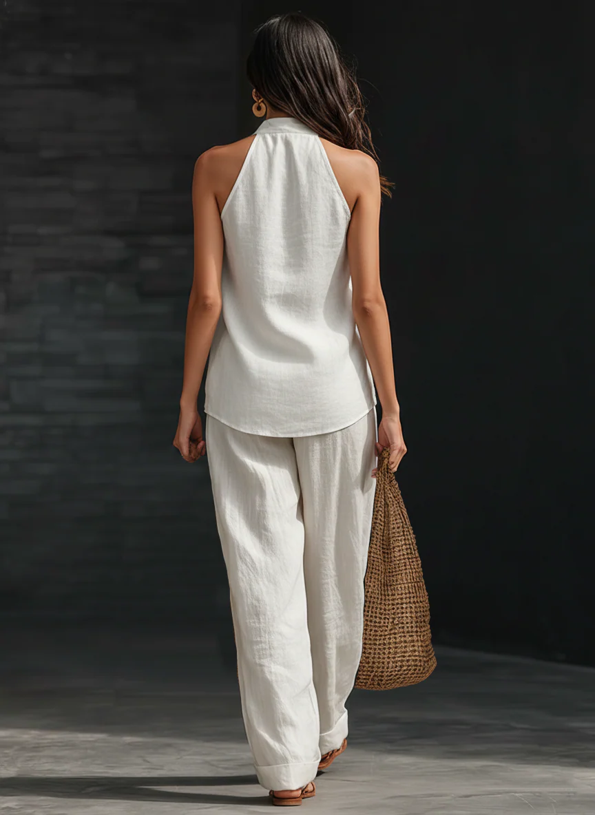 Zoë™ | Conjunto sin Mangas con Pantalón Ancho