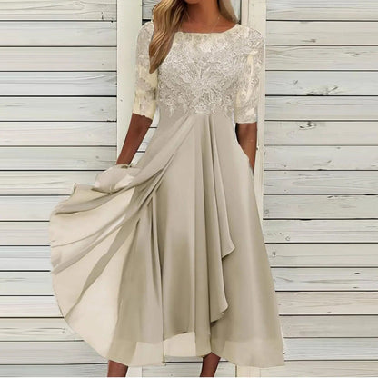 Zaria – El Vestido Midi de Encaje que Favorece