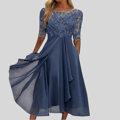 Zaria – El Vestido Midi de Encaje que Favorece