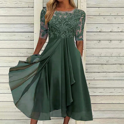Zaria – El Vestido Midi de Encaje que Favorece