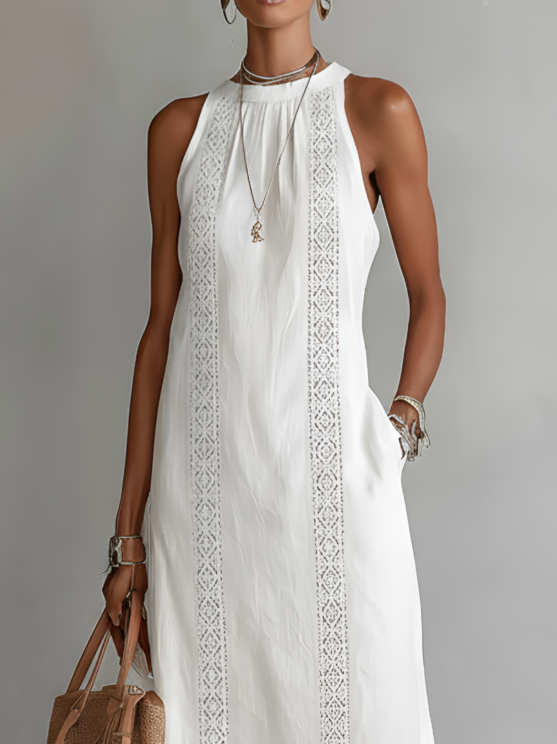 Jimena | Vestido Midi con Cuello Mao