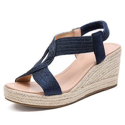 ROZALIA | Sandalias de cuña con acabado trenzado