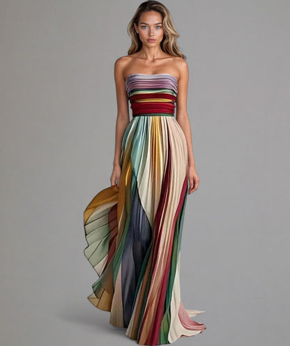 Talma™ | Vestido Línea A sin Tirantes, Elegancia sin Esfuerzo